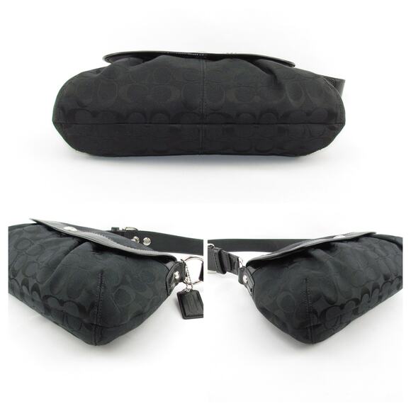 Authentic Coach Vintage Black Signature Flap Bag - Picture 8 of 10